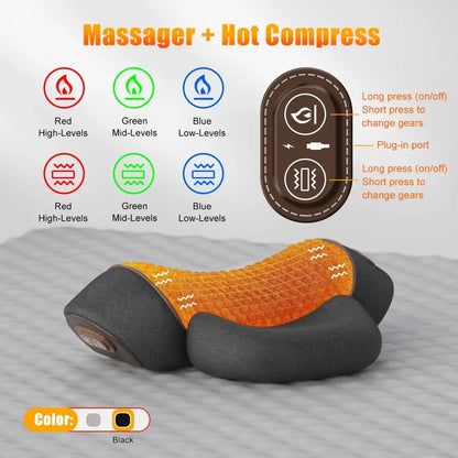 Ultimate Electric Neck Massager Pillow with Heating & Vibration - Cervical Stretcher for Back Support & Relaxation