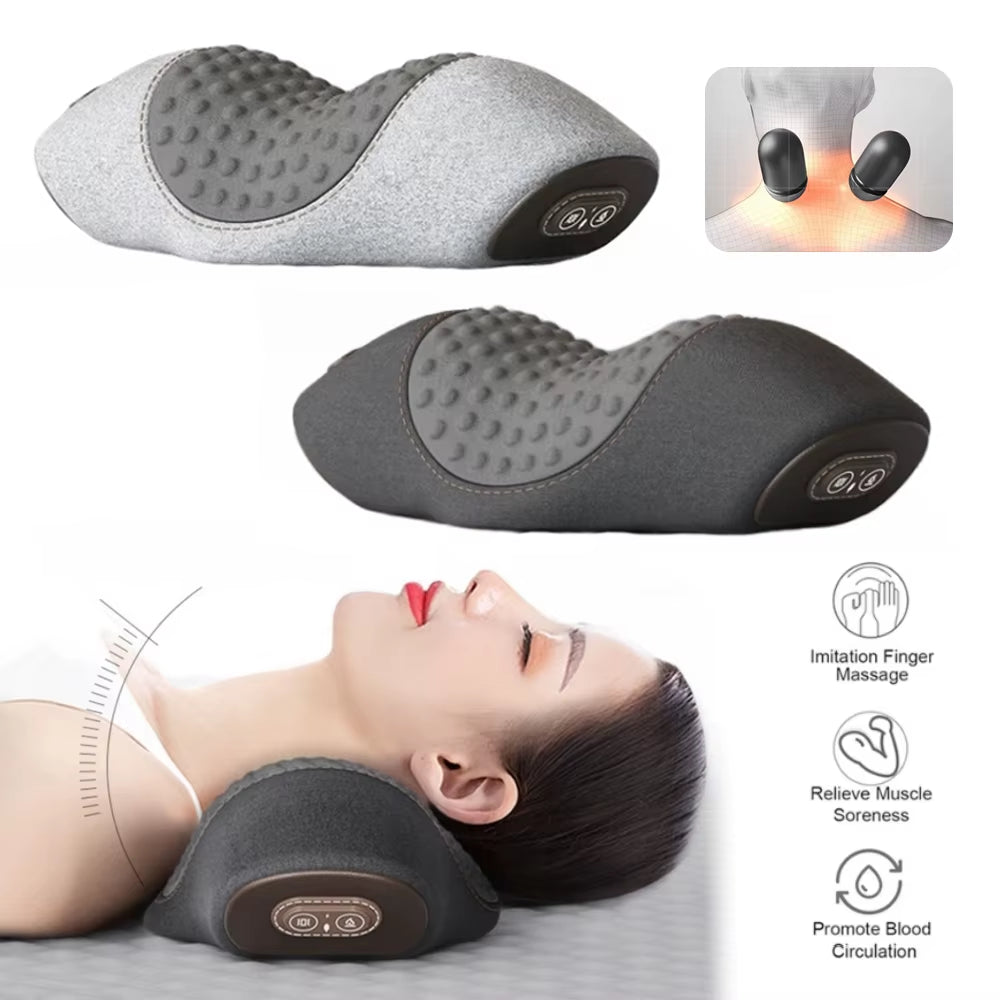 Ultimate Electric Neck Massager Pillow with Heating & Vibration - Cervical Stretcher for Back Support & Relaxation